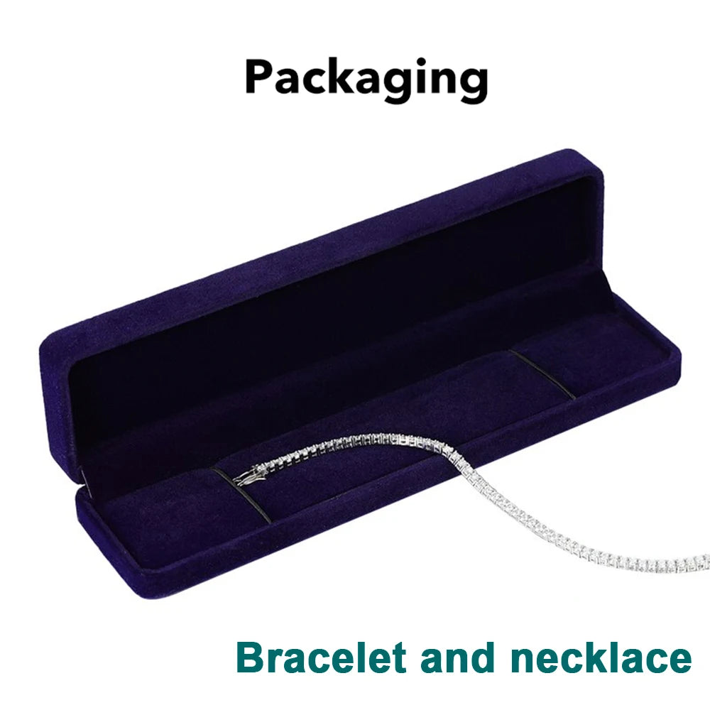Moissanite Tennis Necklace – D Color | 925 Sterling Silver 18k Gold Plated Hip Hop Party Jewelry for Men & Women