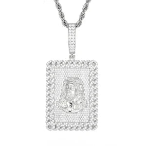 Moissanite Jesus Head Pendant Necklace – Iced Out VVS | 925 Sterling Silver Hip Hop Christian Jewelry for Men & Women