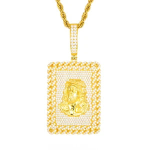 Moissanite Jesus Head Pendant Necklace – Iced Out VVS | 925 Sterling Silver Hip Hop Christian Jewelry for Men & Women