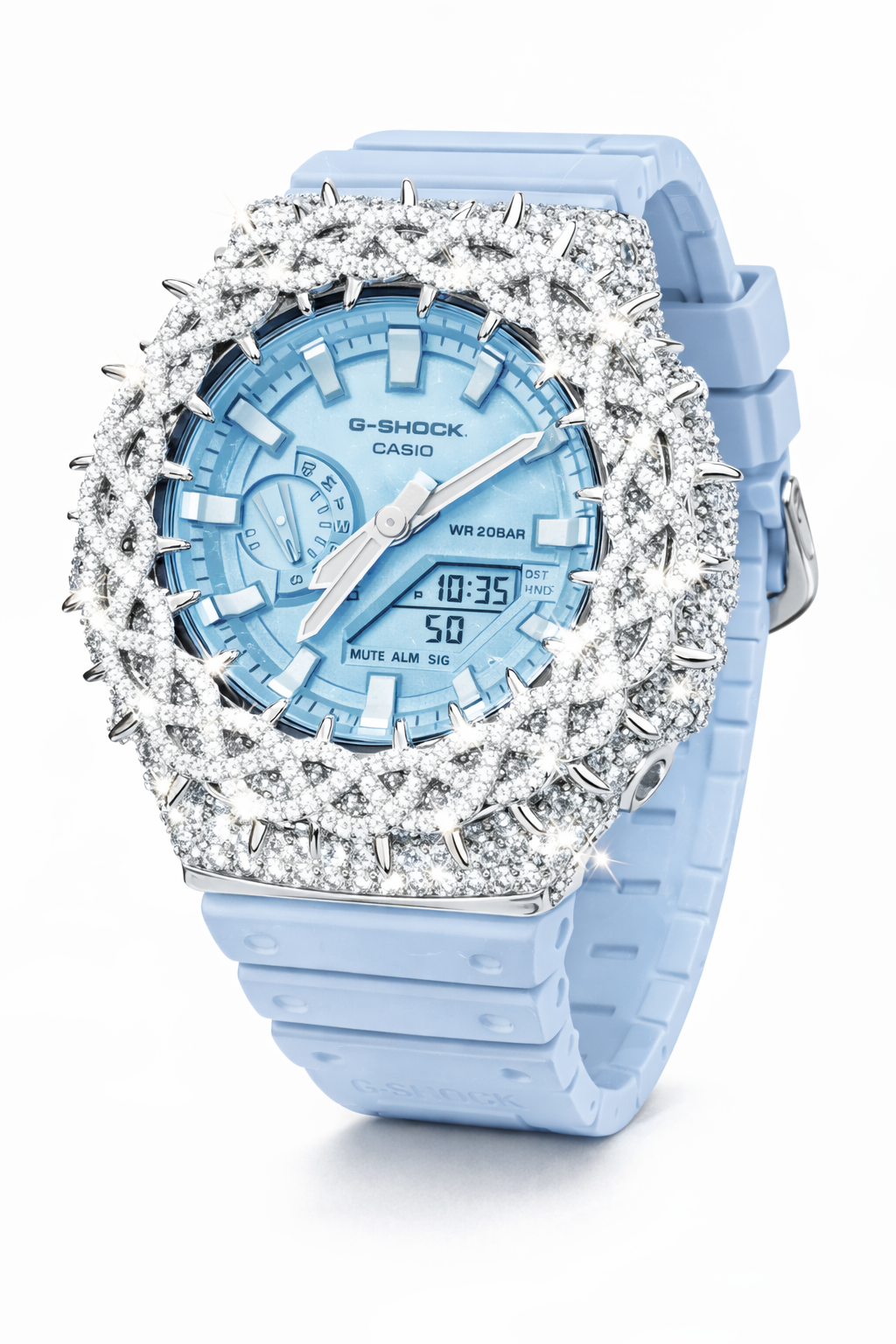 Bust down Thorn G- Shock (Baby blue strap)
