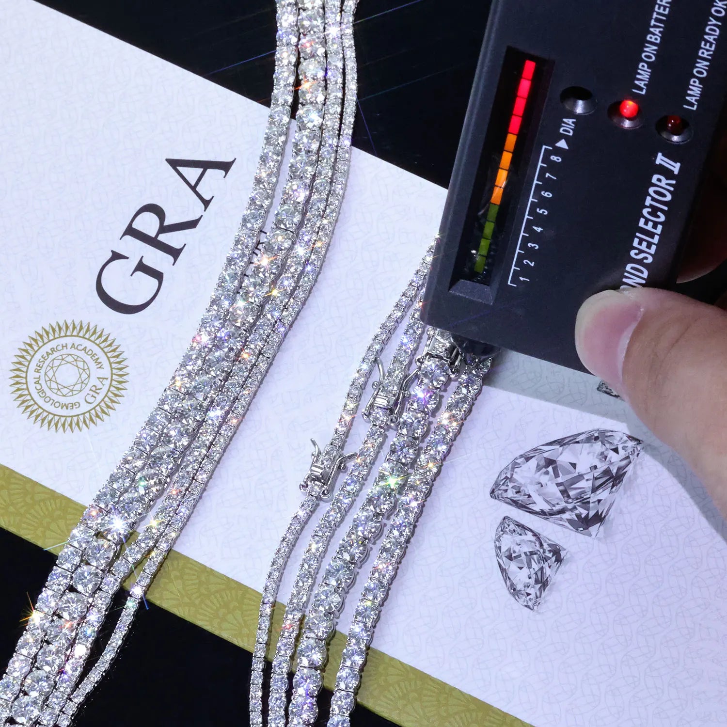 Moissanite Tennis Chain Necklace – 2mm–5mm | 925 Sterling Silver Iced Out VVS Pass Diamond Tester Fine Jewelry for Men & Women
