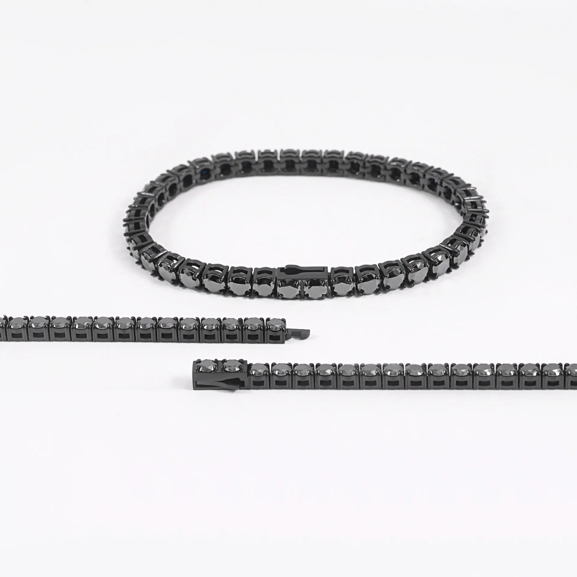 Moissanite Tennis Chain & Bracelet – 4mm 5mm Rose Yellow Moissanite | Stainless Steel Jewelry for Women & Men