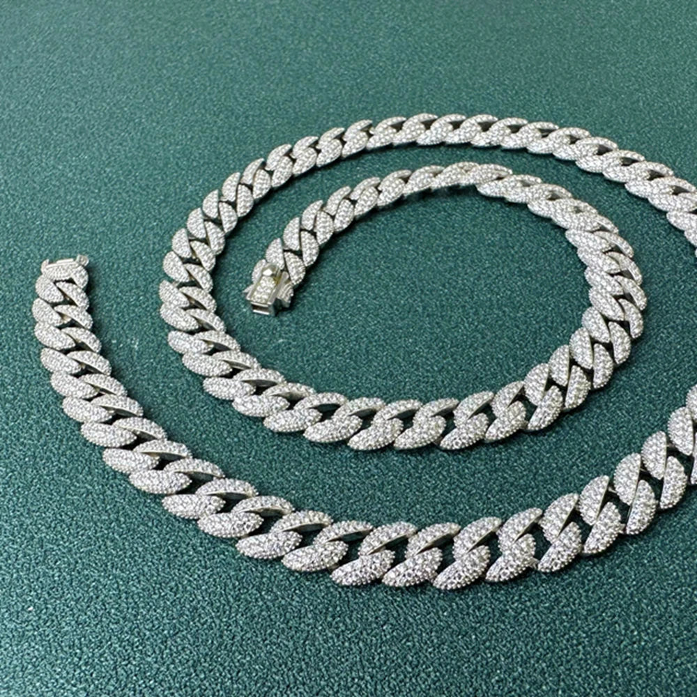 Moissanite Tennis Chain Necklace – 2mm–5mm | 925 Sterling Silver Iced Out VVS Pass Diamond Tester Fine Jewelry for Men & Women