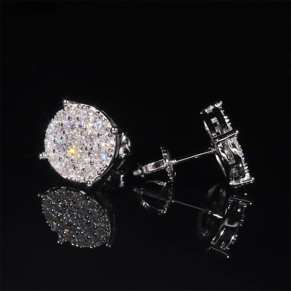 Moissanite Round Stud Earrings – Full D Color with Certificate | S925 Sterling Silver Fine Jewelry Gifts