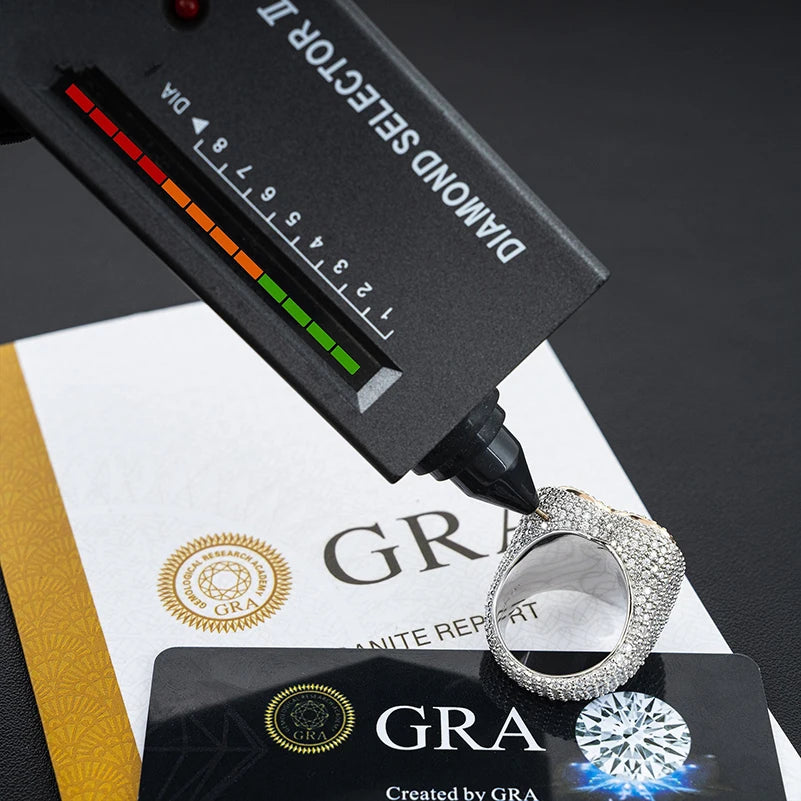 Moissanite Heart Ring – D Color VVS Iced Out Party Jewelry | 925 Sterling Silver Hip Hop Rock Ring for Women & Men