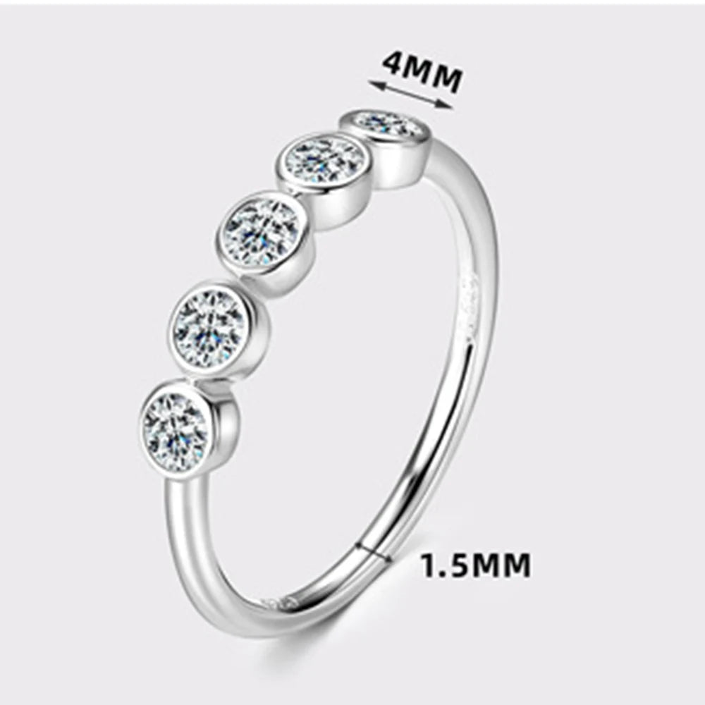 Moissanite Eternity Band Ring – D Color VVS Wedding & Engagement Ring | 925 Sterling Silver Solid Band for Women