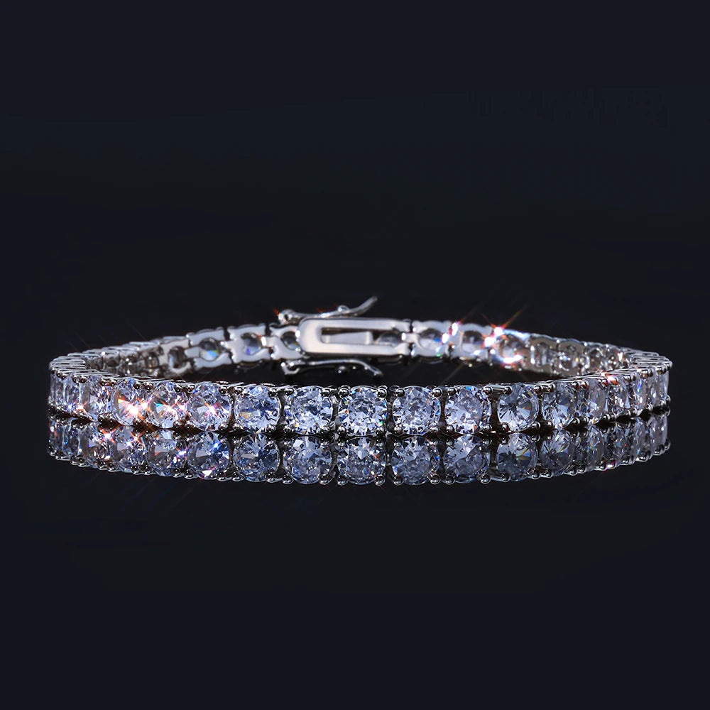 Moissanite Tennis Bracelet – 5mm D VVS1 Pass Diamond Test | 925 Sterling Silver Bracelet for Women & Men
