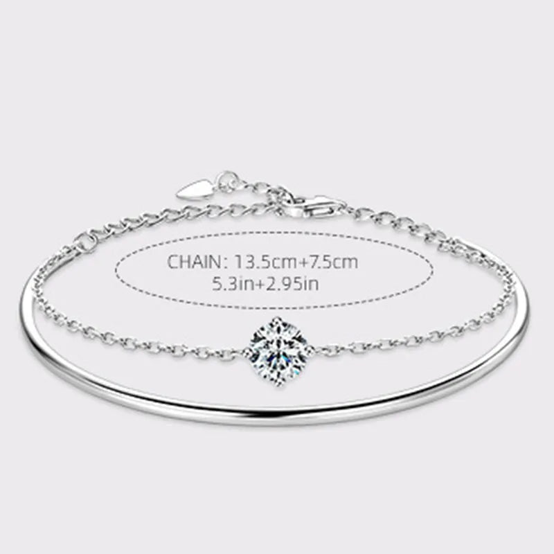 Moissanite Diamond Bracelet – D Color Real Gemstones | 925 Sterling Silver Fine Jewelry for Men & Women