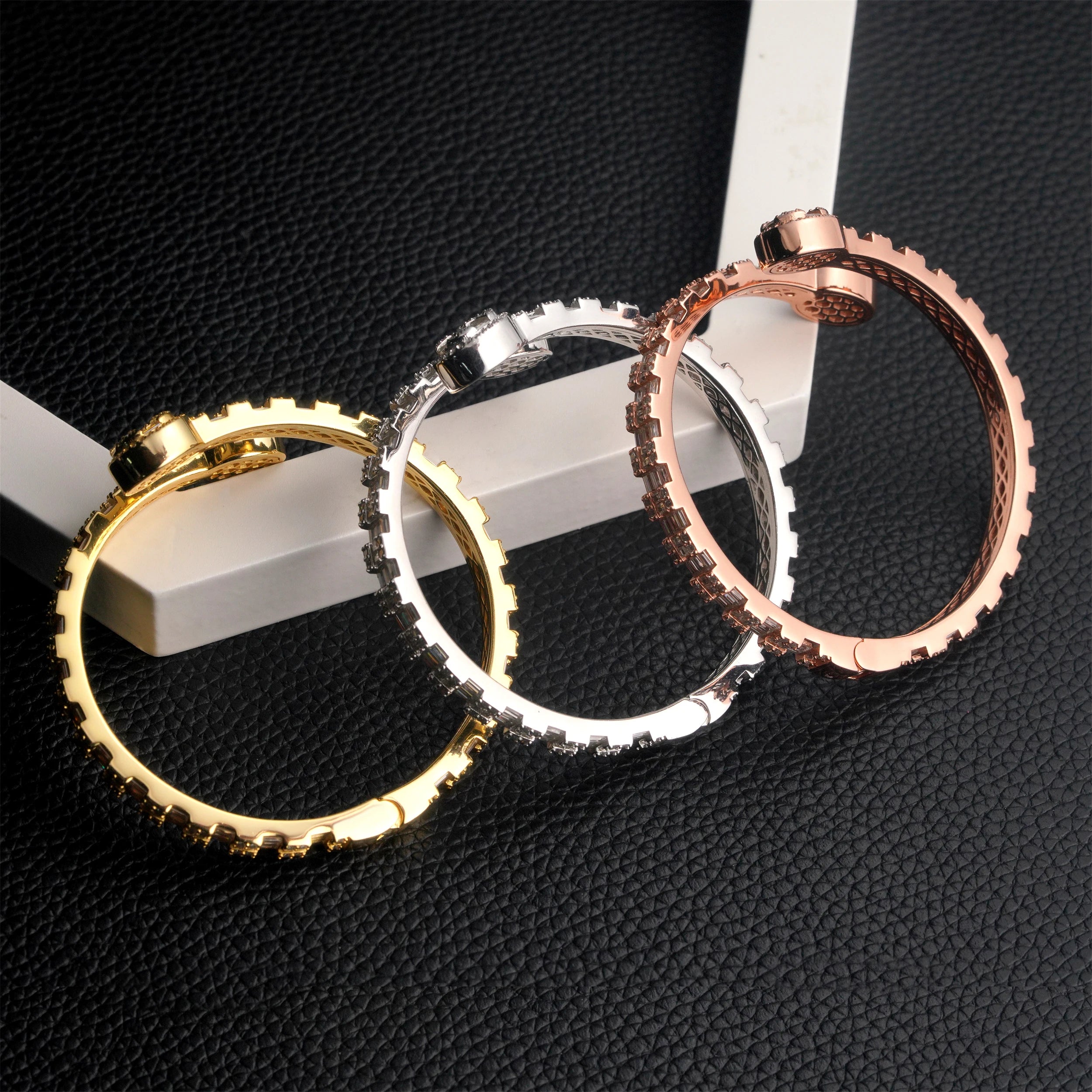 Moissanite Bracelet – Iced Out Baguette Oval Shape Diamond Bangle | 925 Sterling Silver Hip Hop Jewelry Pass Tester