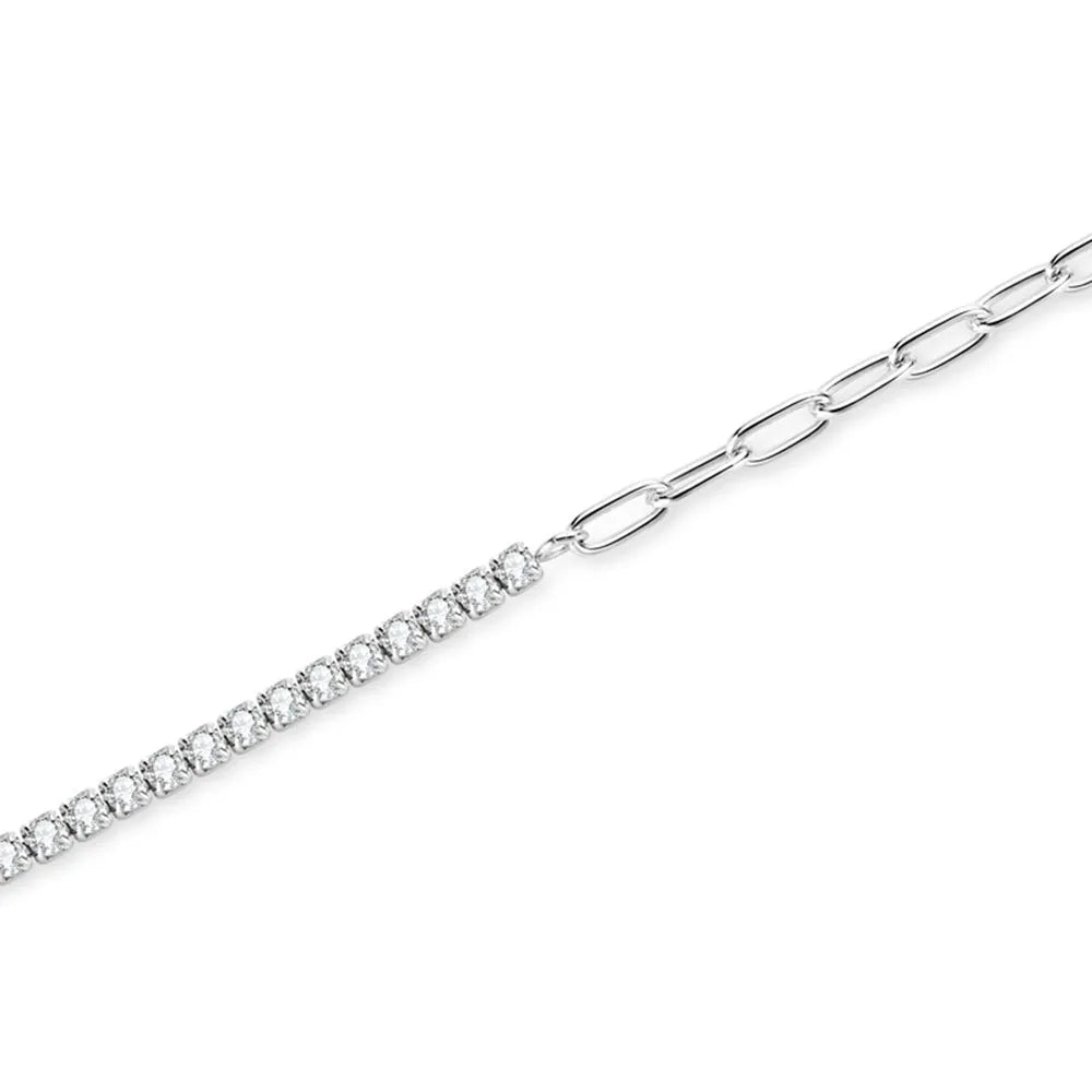 Moissanite Tennis Bracelet – 2mm D VVS1 Round Cut | 925 Sterling Silver Bracelet for Women, Men & Couples
