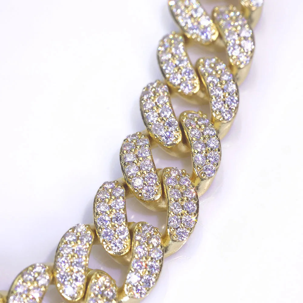 Moissanite Monaco Bracelet – New Style Full Iced Out VVS Diamond 2 Row Cuban Link Chain | 925 Sterling Silver Jewelry for Men & Women