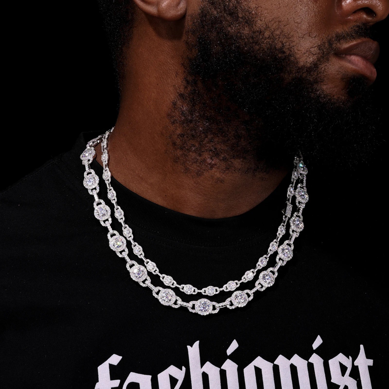 Moissanite Necklace – Iced Out D Color Hip Hop Link Chain with GRA Certificate | 925 Sterling Silver Diamond Jewelry for Men & Women
