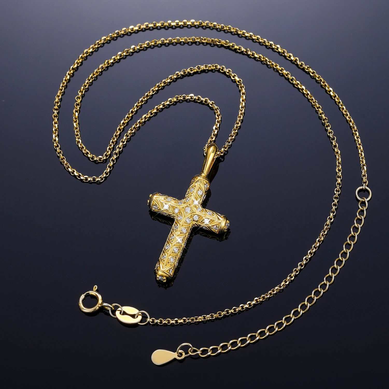 Moissanite Cross Pendant Necklace – Pass Diamond Test | 925 Sterling Silver Fine Jewelry for Men & Women