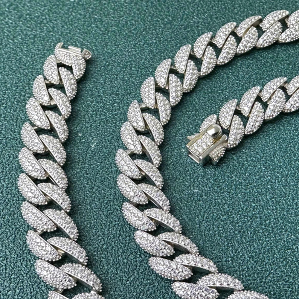 Moissanite Tennis Chain Necklace – 2mm–5mm | 925 Sterling Silver Iced Out VVS Pass Diamond Tester Fine Jewelry for Men & Women