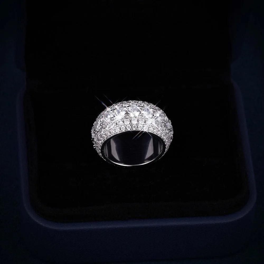 Moissanite Men's Ring – Hip Hop VVS Design | 925 Sterling Silver Statement Jewelry for Daily Wear & Gifts
