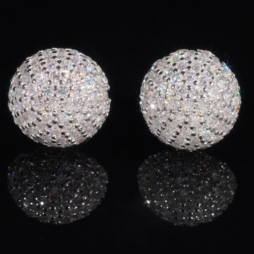 Moissanite Stud Earrings – 10mm Round Cut D Color with Certificate | 925 Sterling Silver Fine Jewelry Gifts