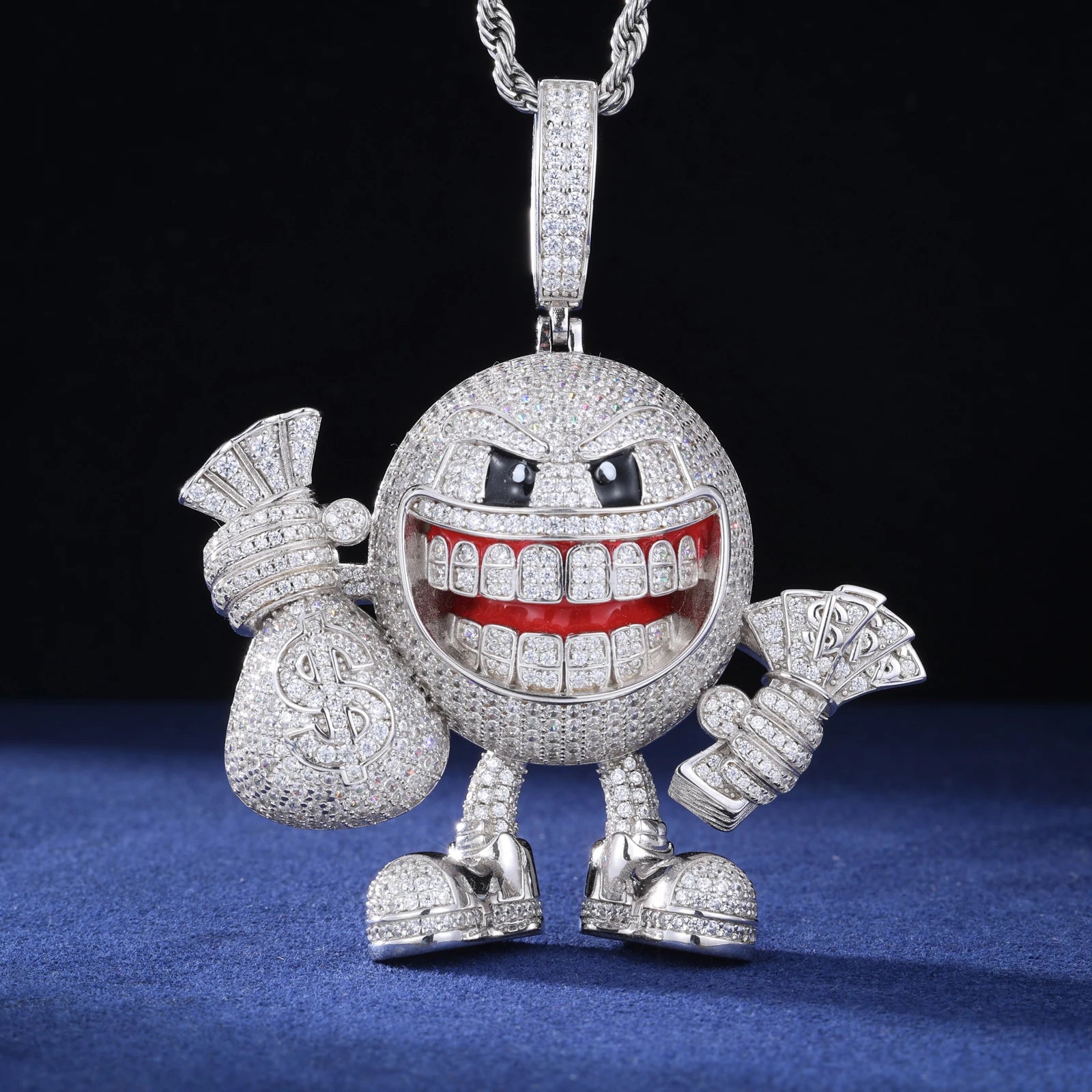 Moissanite Money Bag Pendant – Iced Out Hip Hop Bling | 925 Sterling Silver Jewelry for Men & Women