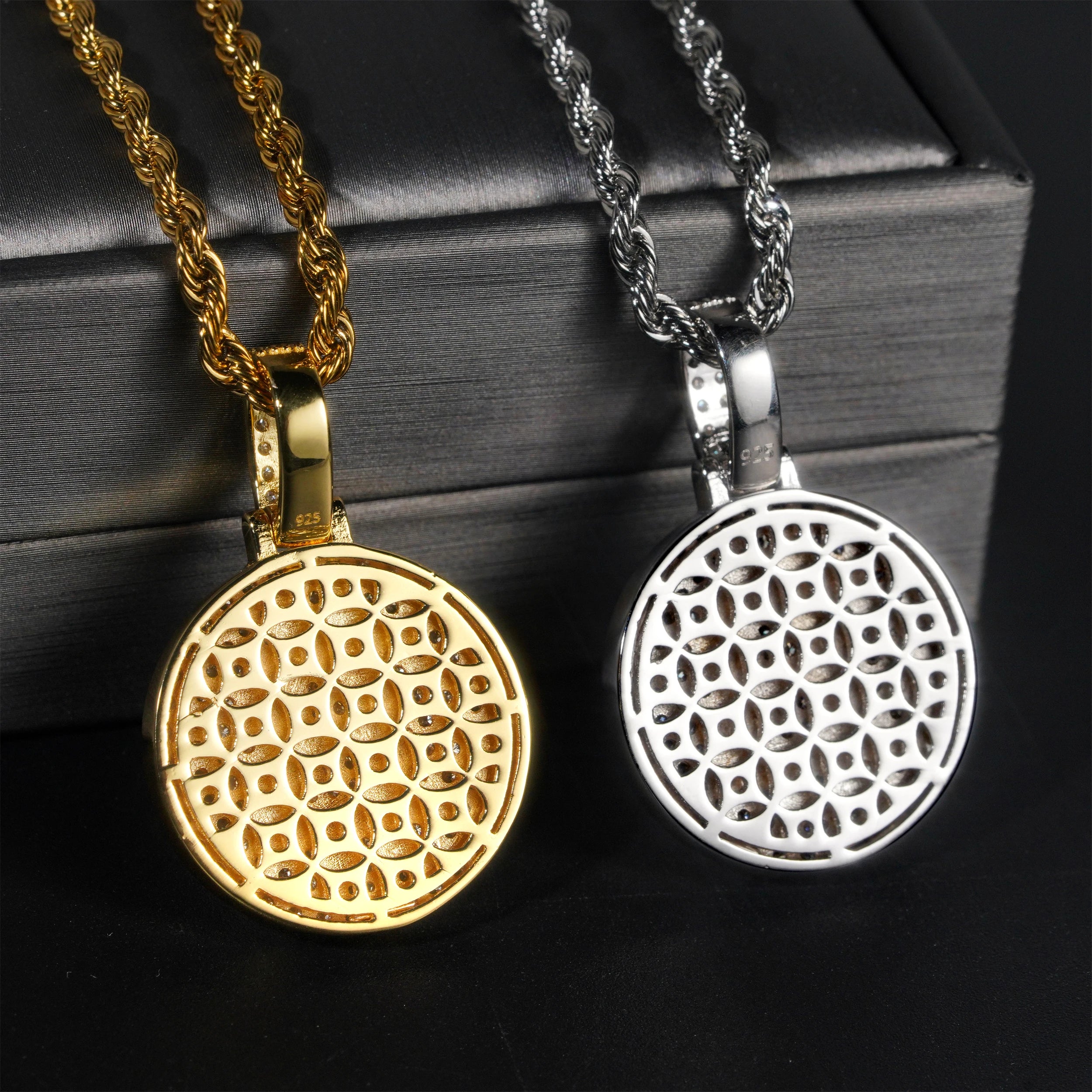 Moissanite Bitcoin Pendant Necklace – Hip Hop Iced Out D Color Diamond | 925 Sterling Silver Pass Diamond Test Jewelry