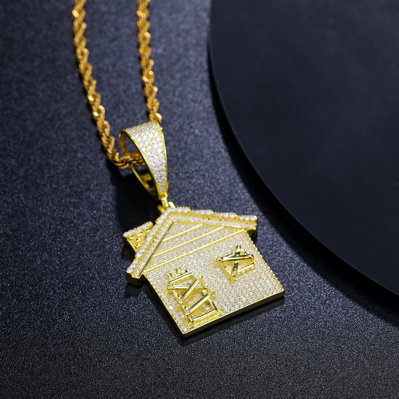 Moissanite House Pendant Necklace – Iced Out Door Design | 925 Sterling Silver Hip Hop Jewelry for Men & Women