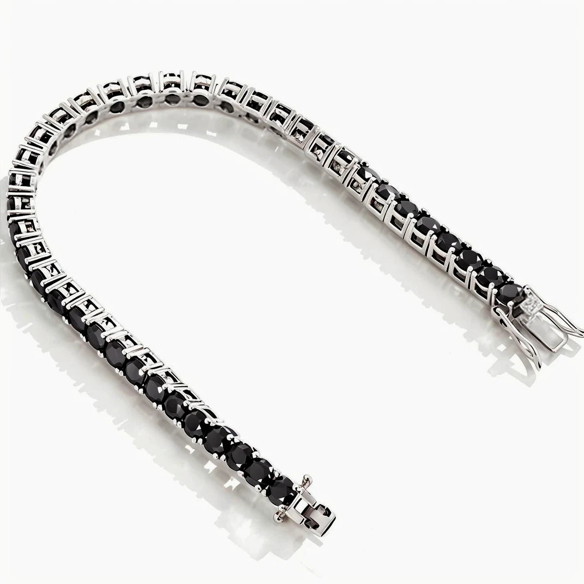 Black Moissanite Tennis Bracelet – 3mm–6.5mm | 925 Sterling Silver Premium Luxury Jewelry Gift for Men & Women