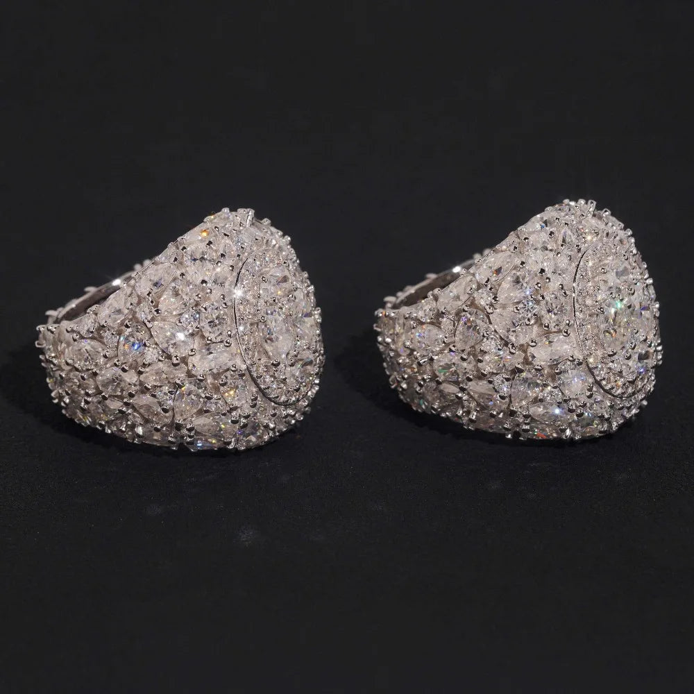 Moissanite Marquise Ring – D Color VVS Iced Out Party Jewelry | 925 Sterling Silver Hip Hop Rock Luxury Ring for Men