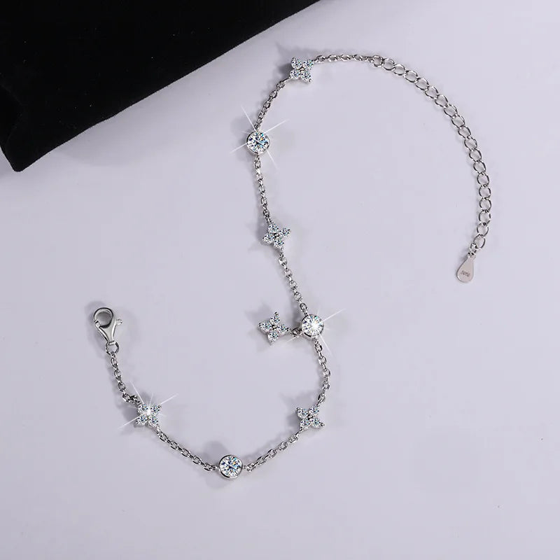 Moissanite Bracelet – 2025 Trend Jewelry Gift | 925 Sterling Silver Bracelet for Women