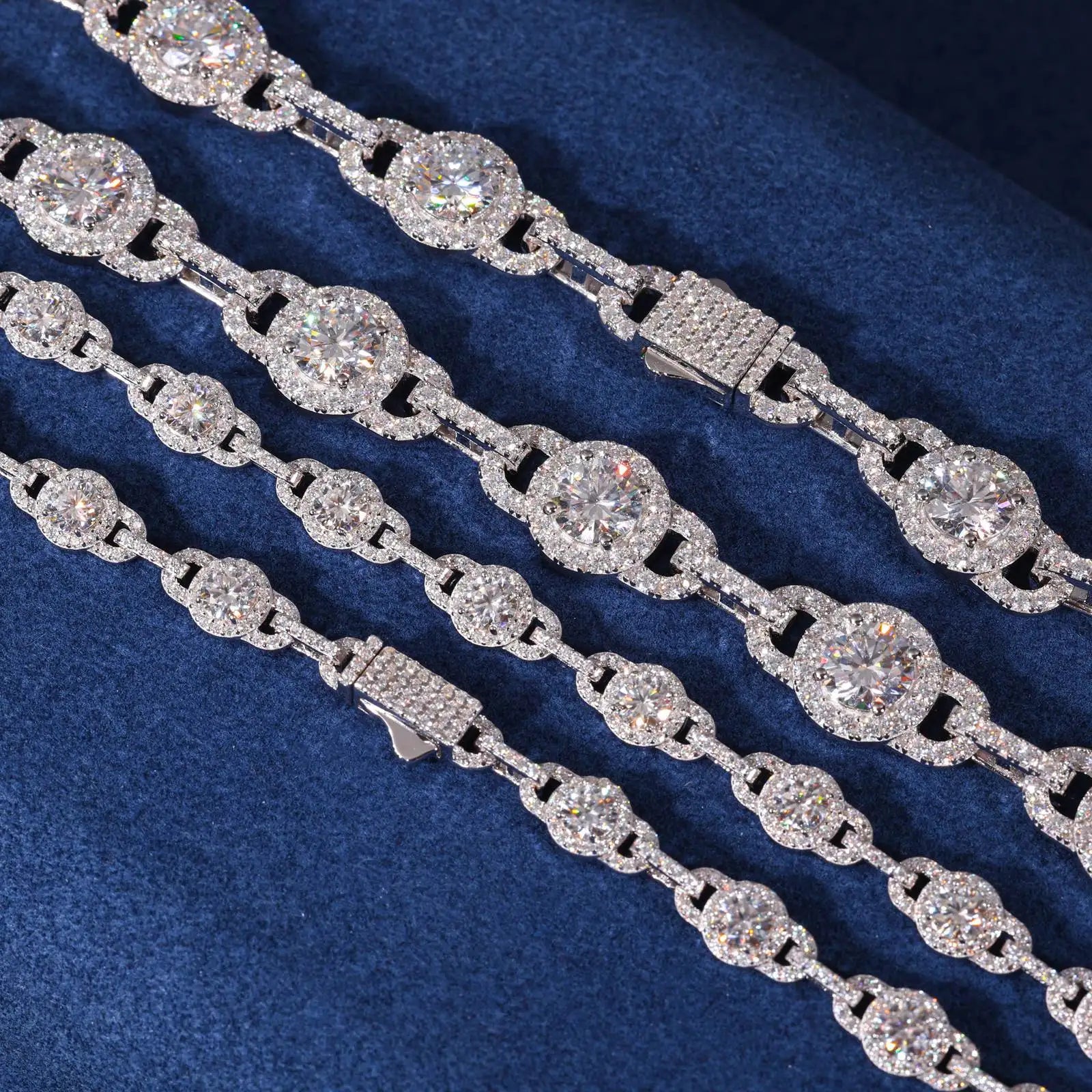 Moissanite Necklace – Iced Out D Color Hip Hop Link Chain with GRA Certificate | 925 Sterling Silver Diamond Jewelry for Men & Women