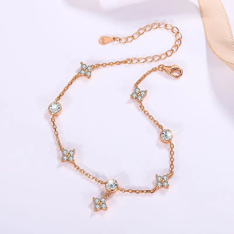 Moissanite Bracelet – 2025 Trend Jewelry Gift | 925 Sterling Silver Bracelet for Women
