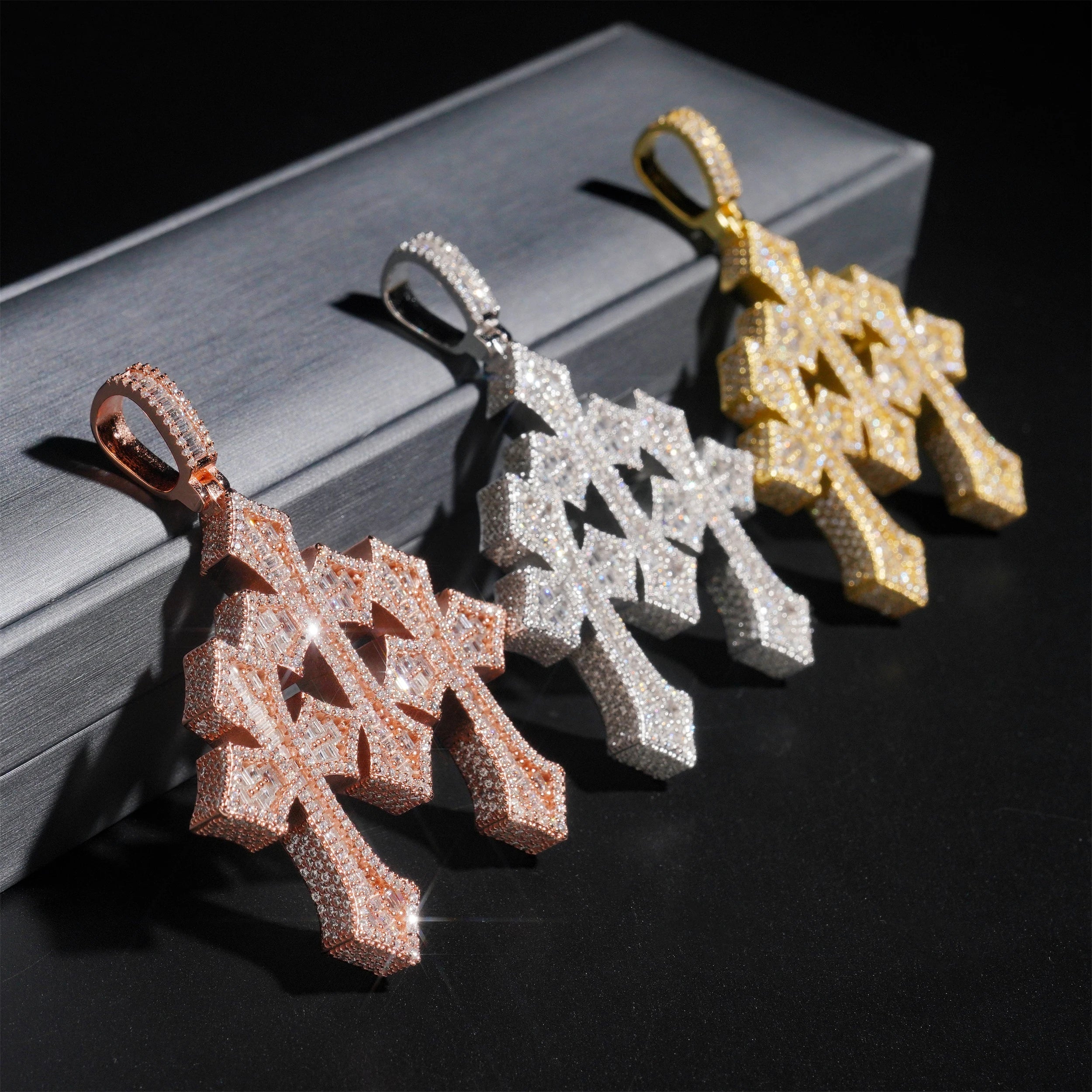 Moissanite Oversized Cross Pendant – GRA Certified | 925 Sterling Silver Fits 8mm Tennis Chain Hip Hop Jewelry