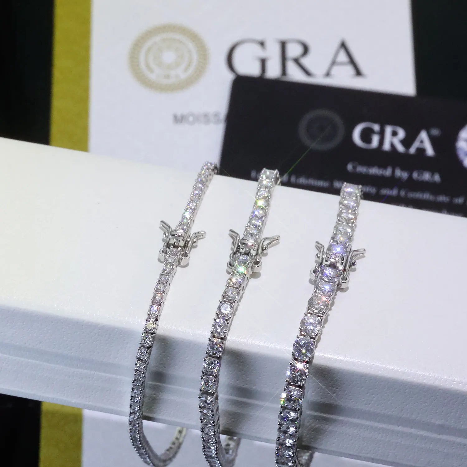 Moissanite Tennis Bracelet – 2mm 3mm 4mm 5mm VVS Iced Out Pass Diamond Test with GRA | 925 Sterling Silver Tennis Chain Jewelry