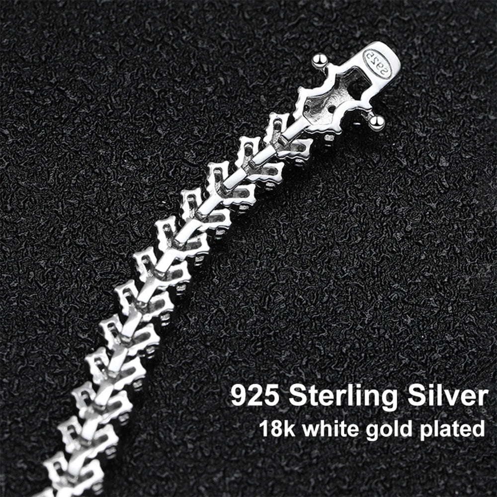 Moissanite Tennis Bracelet – 1.5mm D Color VVS1 Diamond Wedding Jewelry | 925 Sterling Silver 18K White Gold Plated Bracelet for Women