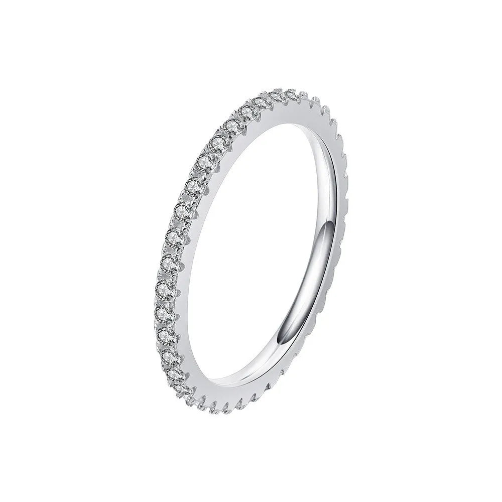 Moissanite Ring – 3 Rows Sparkling Hip Hop Design | 925 Sterling Silver Party Jewelry for Men & Women