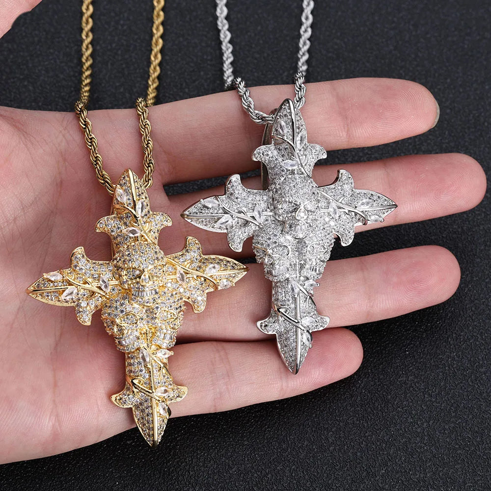 Moissanite Cross Pendant – 2.5" Tall Custom Hip Hop Iced Out VVS Diamond | 925 Sterling Silver Jewelry