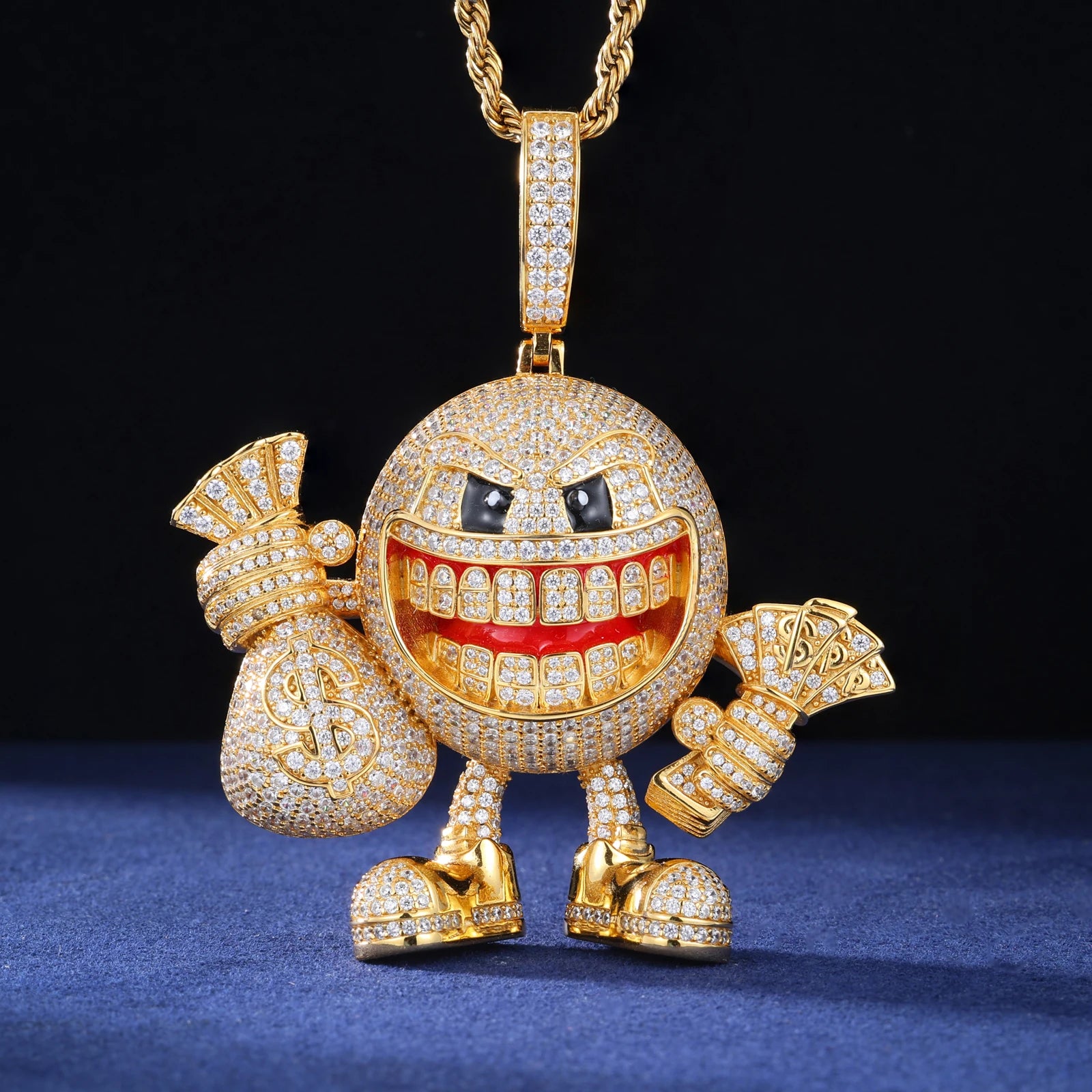 Moissanite Money Bag Pendant – Iced Out Hip Hop Bling | 925 Sterling Silver Jewelry for Men & Women
