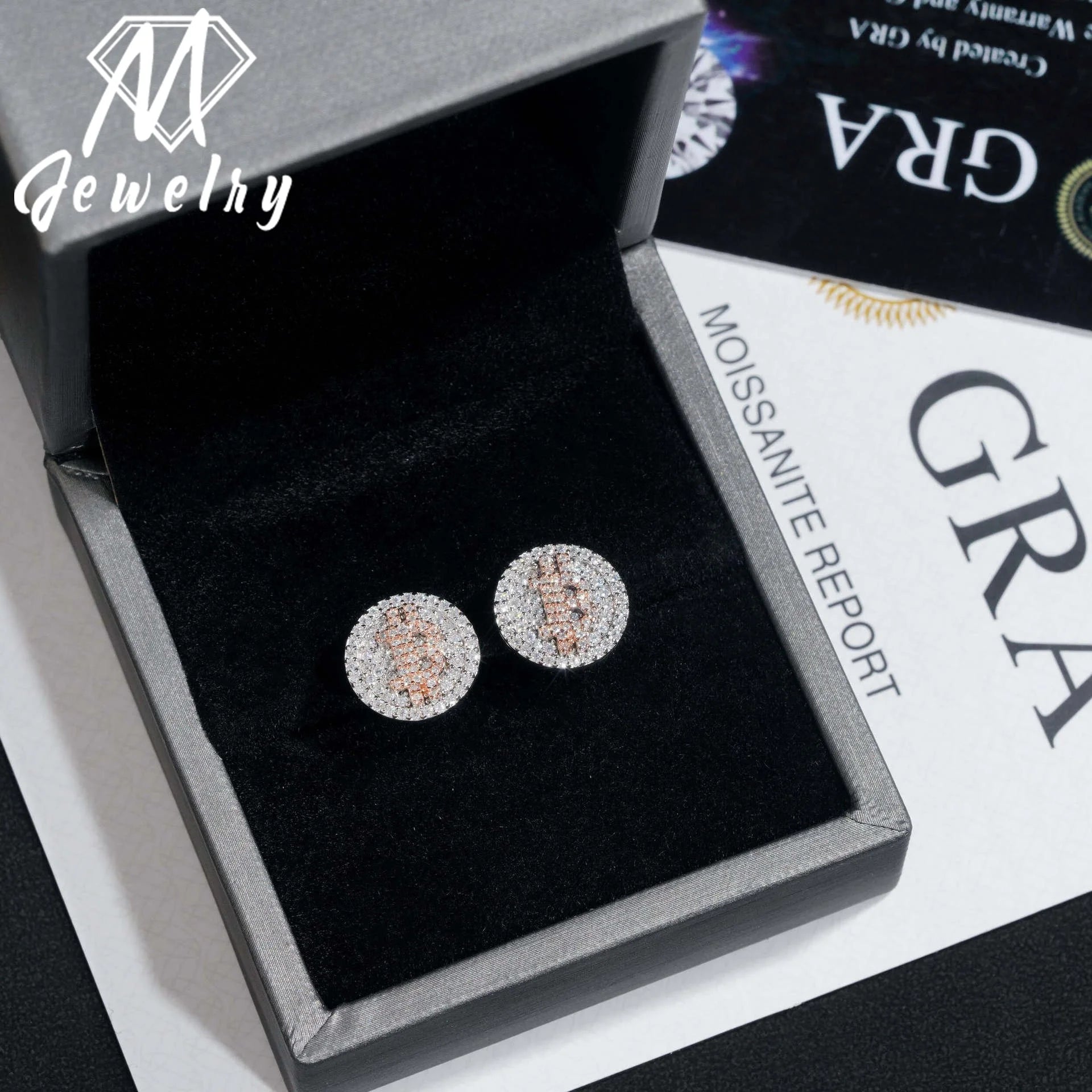 Moissanite Letter B Earrings – Round Screw Stud Hip Hop Jewelry | 925 Sterling Silver D Color Diamond Pass Test Jewelry