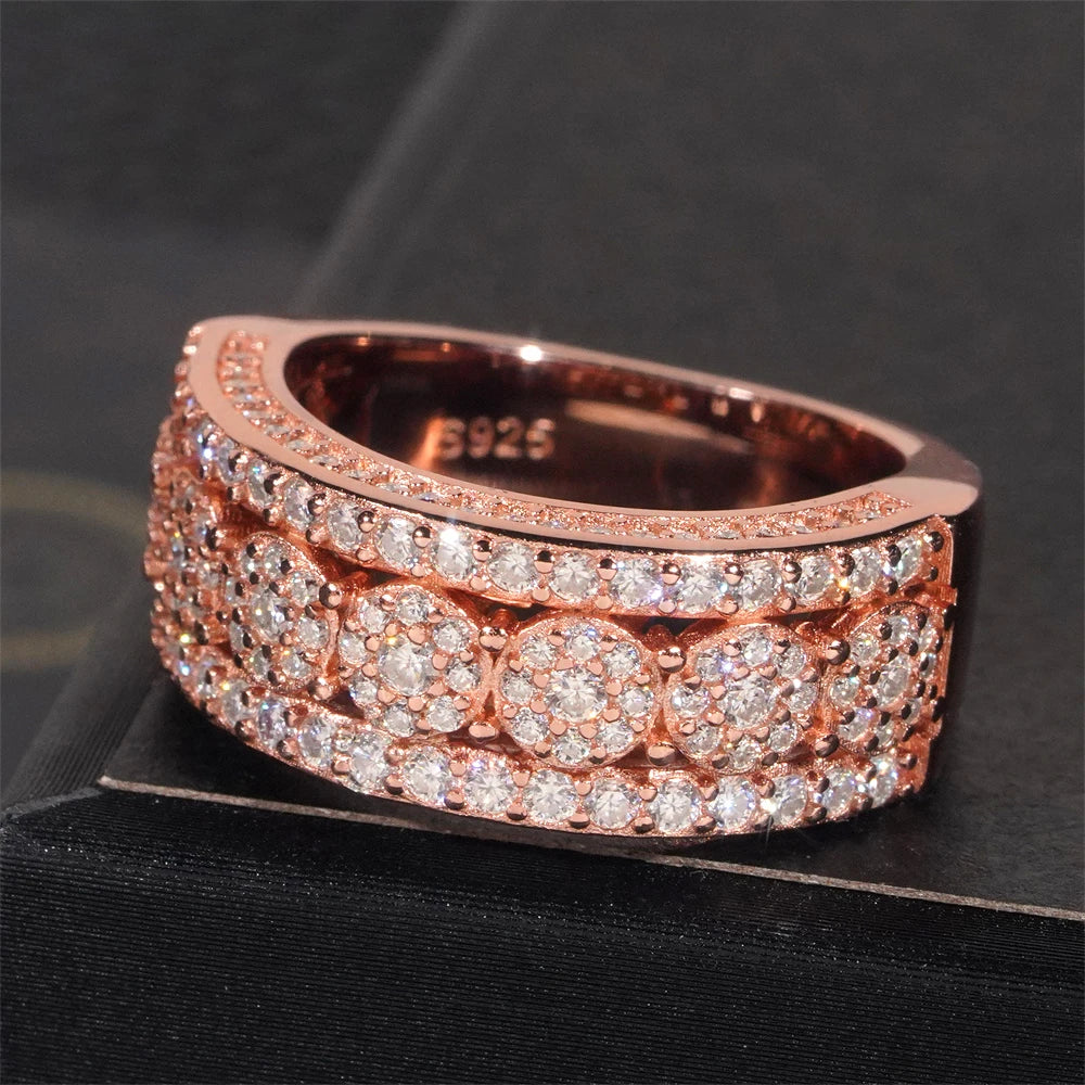 Moissanite Ring – VVS Iced Out Hip Hop Custom Design | 925 Sterling Silver Luxury Fine Jewelry