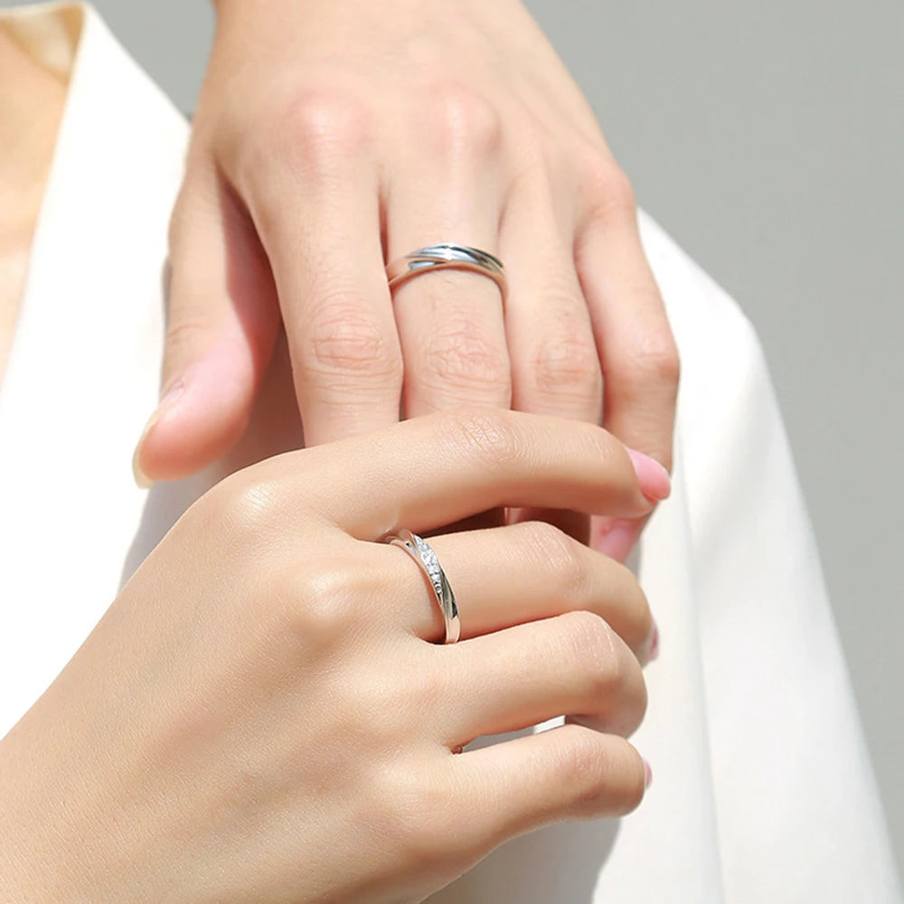Moissanite Ring – Dazzling Delicate Couple Band | 925 Sterling Silver Luxury Wedding & Valentine’s Day Jewelry for Men & Women