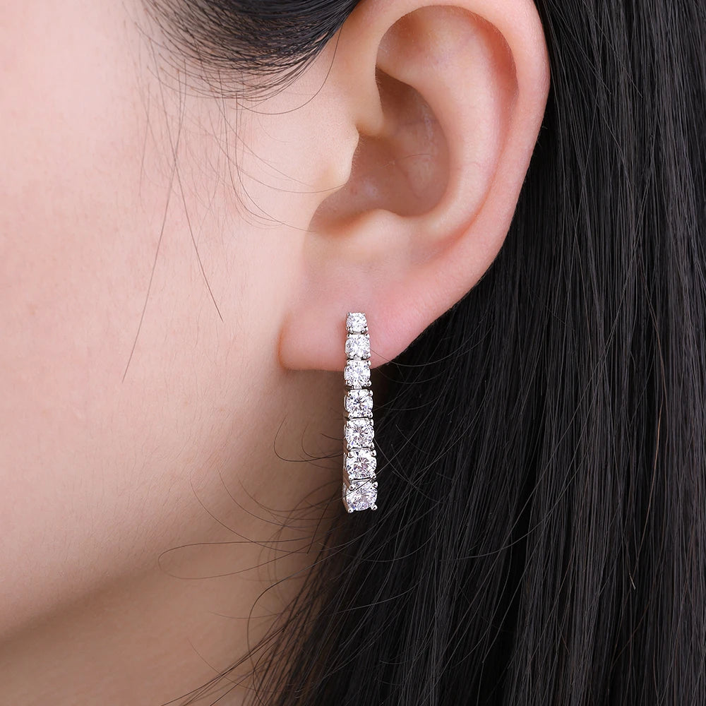 Moissanite Drop Earrings – 2.8CT Tassel Dangle Bridal Wedding Jewelry | 925 Sterling Silver Earrings for Women