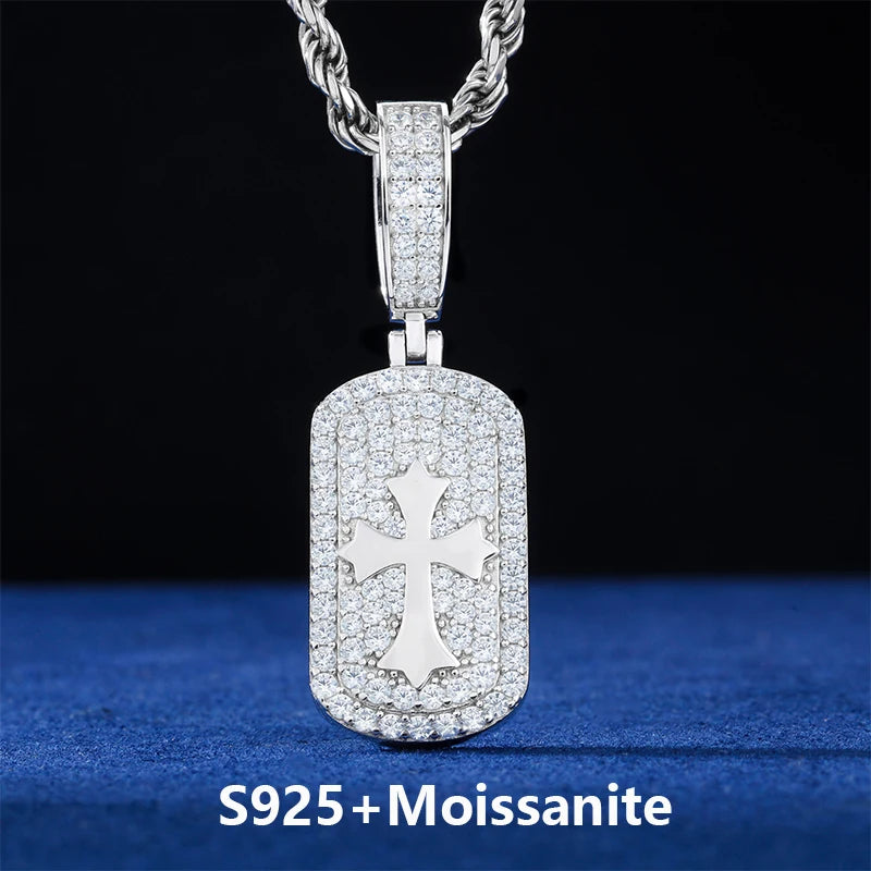 Moissanite Cross Pendant Necklace – Iced Out Bling | 925 Sterling Silver Charm Jewelry for Men & Women