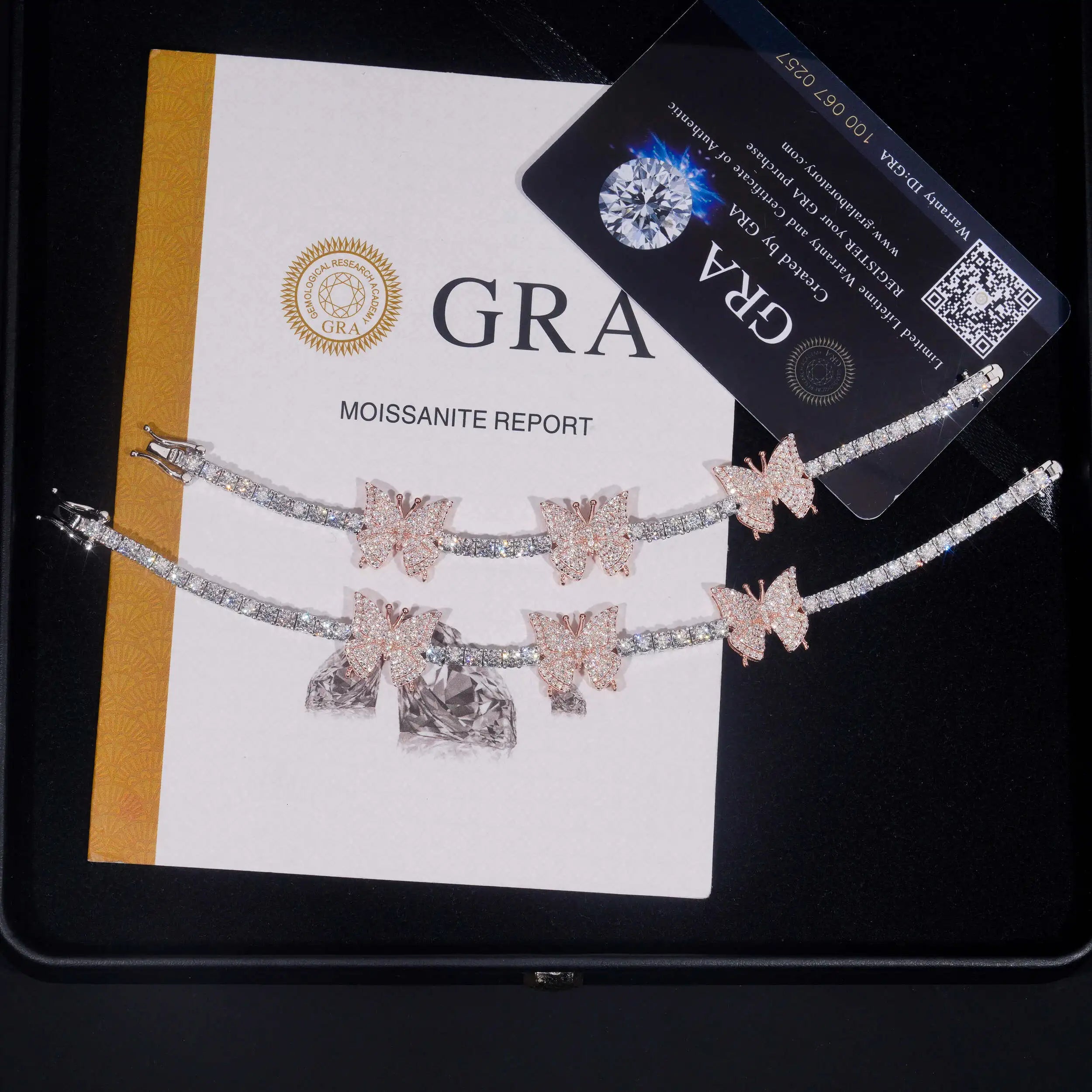Moissanite Butterfly Tennis Bracelet – VVS Hip Hop Design | 925 Sterling Silver Jewelry