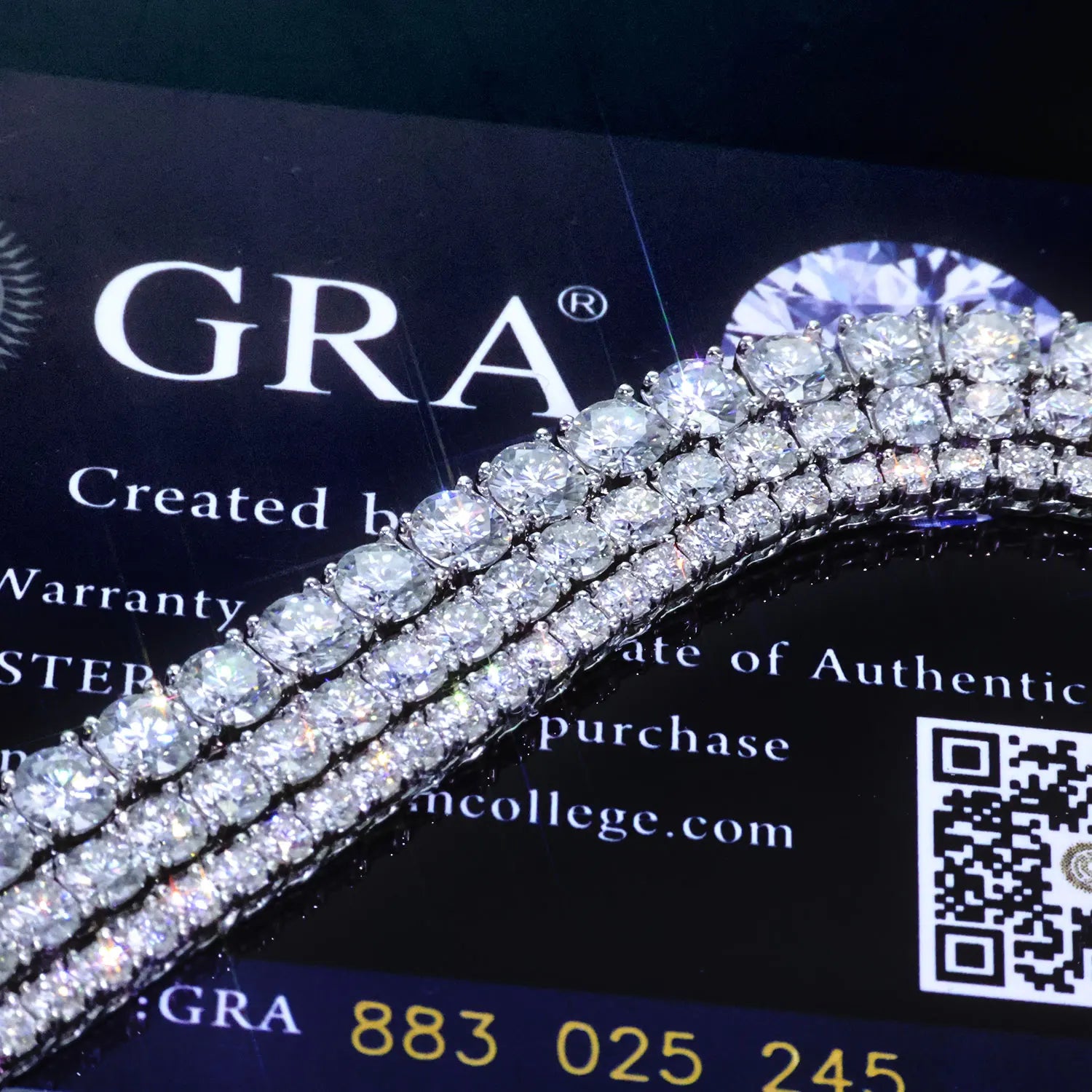 Moissanite Tennis Bracelet – D VVS1 Iced Out with GRA Certificate | 925 Sterling Silver 18K Gold Plated Bracelet for Women & Men