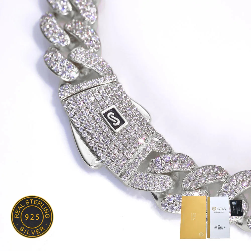 Moissanite Monaco Bracelet – New Style Full Iced Out VVS Diamond 2 Row Cuban Link Chain | 925 Sterling Silver Jewelry for Men & Women