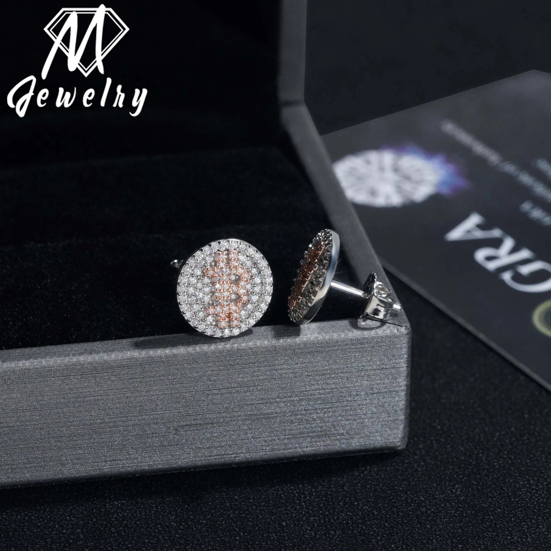 Moissanite Letter B Earrings – Round Screw Stud Hip Hop Jewelry | 925 Sterling Silver D Color Diamond Pass Test Jewelry