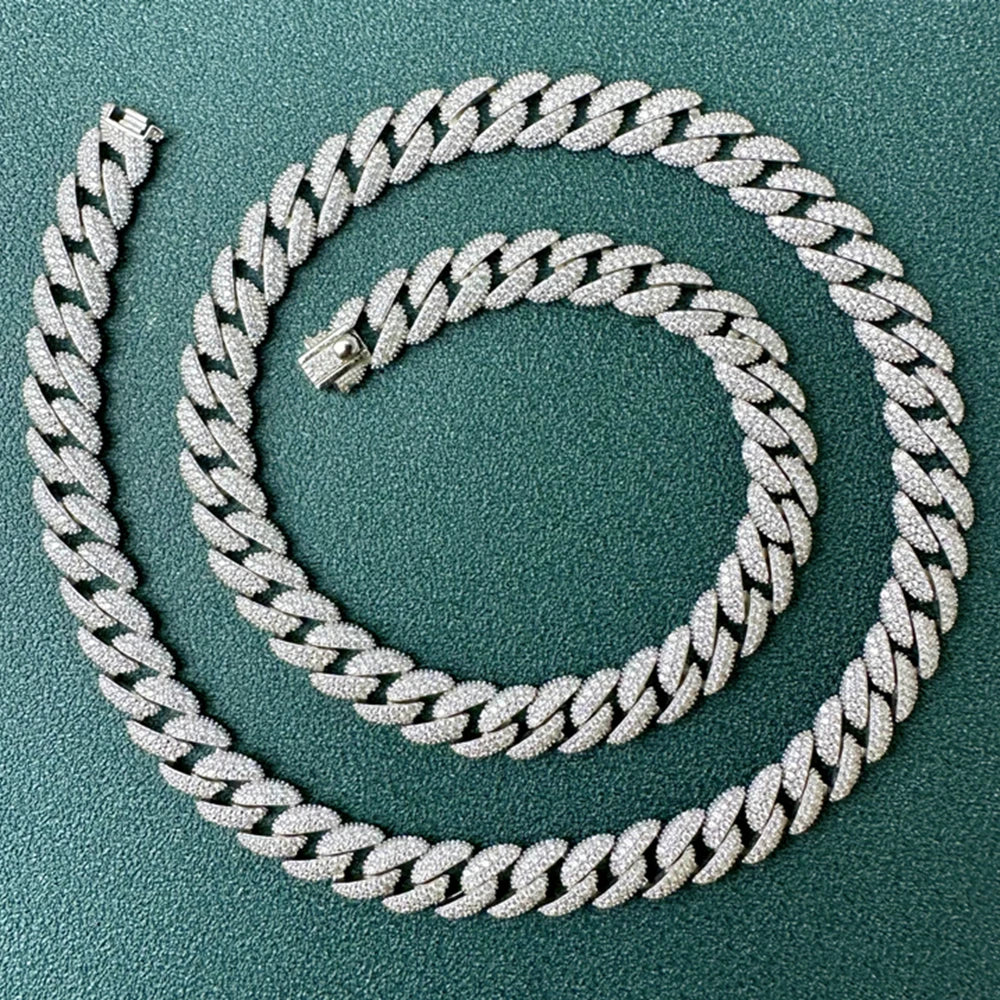 Moissanite Tennis Chain Necklace – 2mm–5mm | 925 Sterling Silver Iced Out VVS Pass Diamond Tester Fine Jewelry for Men & Women