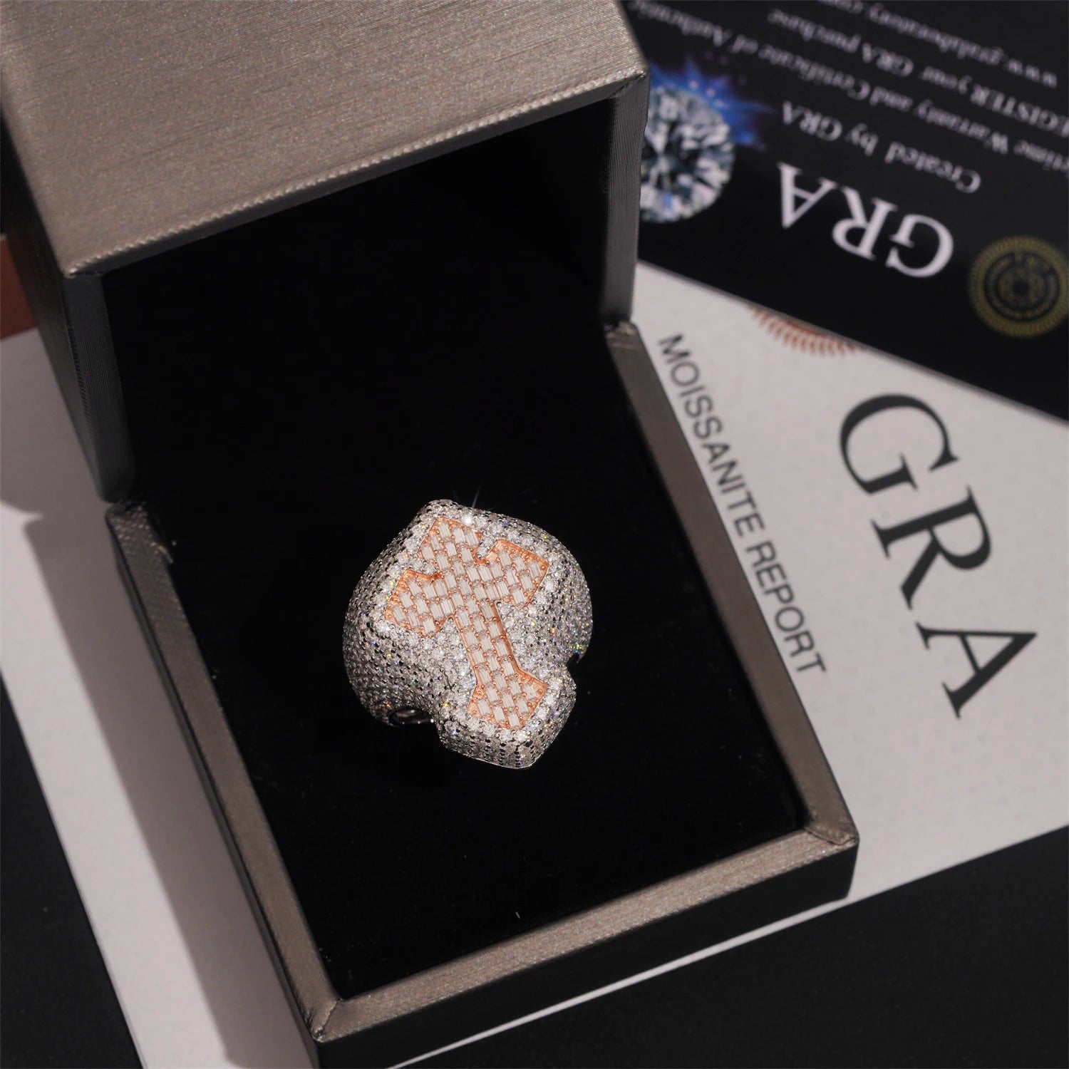 Moissanite Cross Ring – D Color Hip Hop Design | 925 Sterling Silver Fine Jewelry Gifts Pass Test