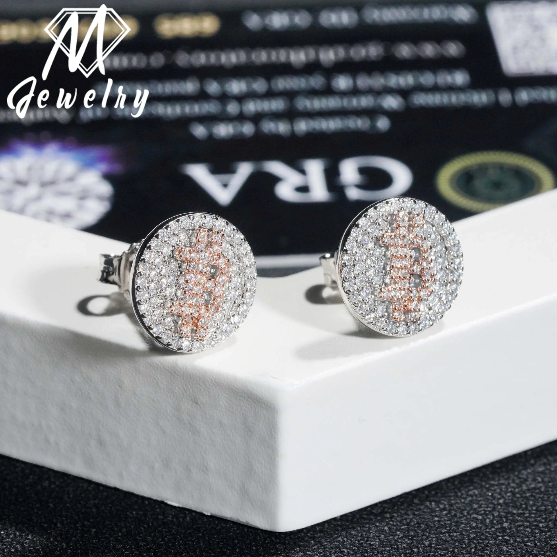 Moissanite Letter B Earrings – Round Screw Stud Hip Hop Jewelry | 925 Sterling Silver D Color Diamond Pass Test Jewelry