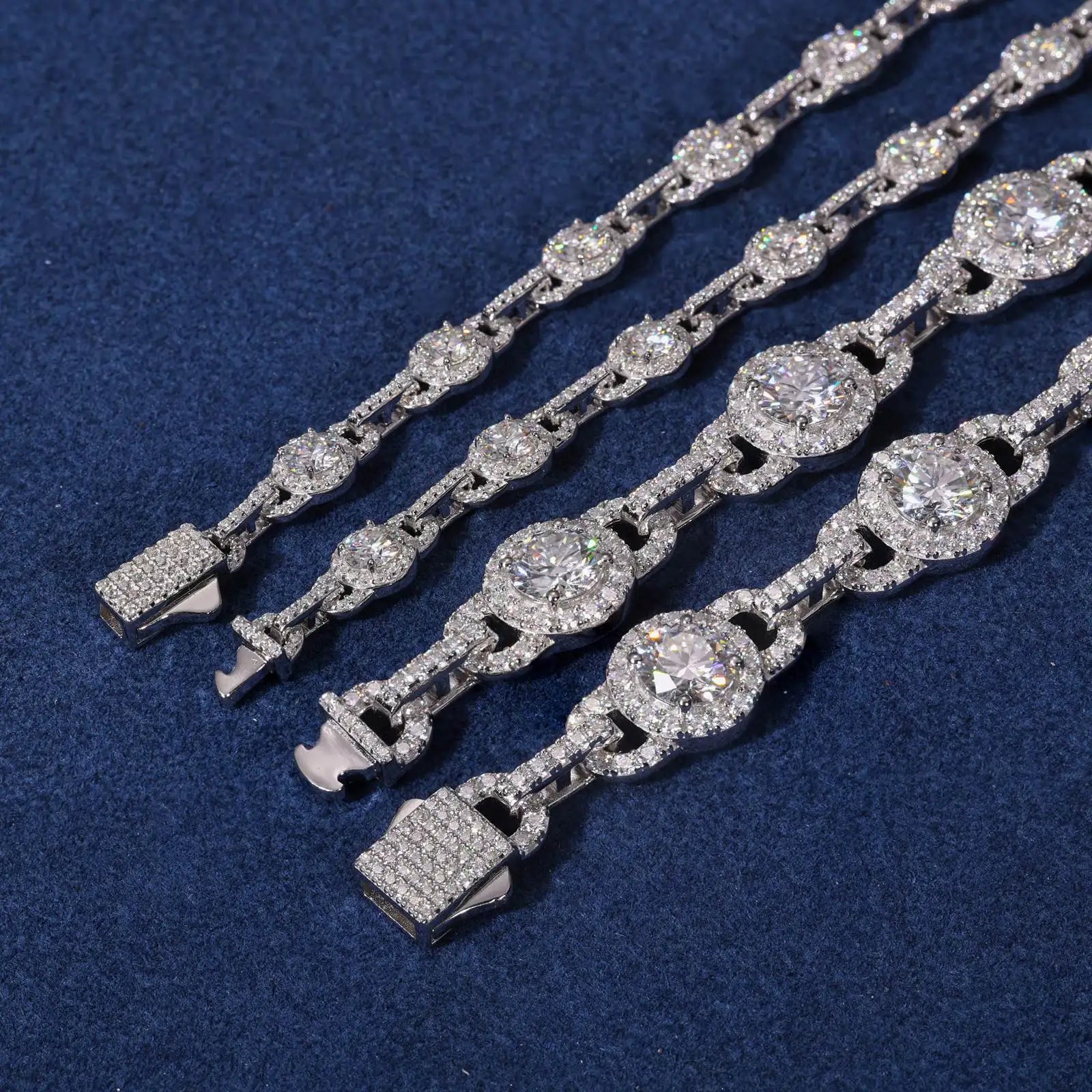 Moissanite Necklace – Iced Out D Color Hip Hop Link Chain with GRA Certificate | 925 Sterling Silver Diamond Jewelry for Men & Women