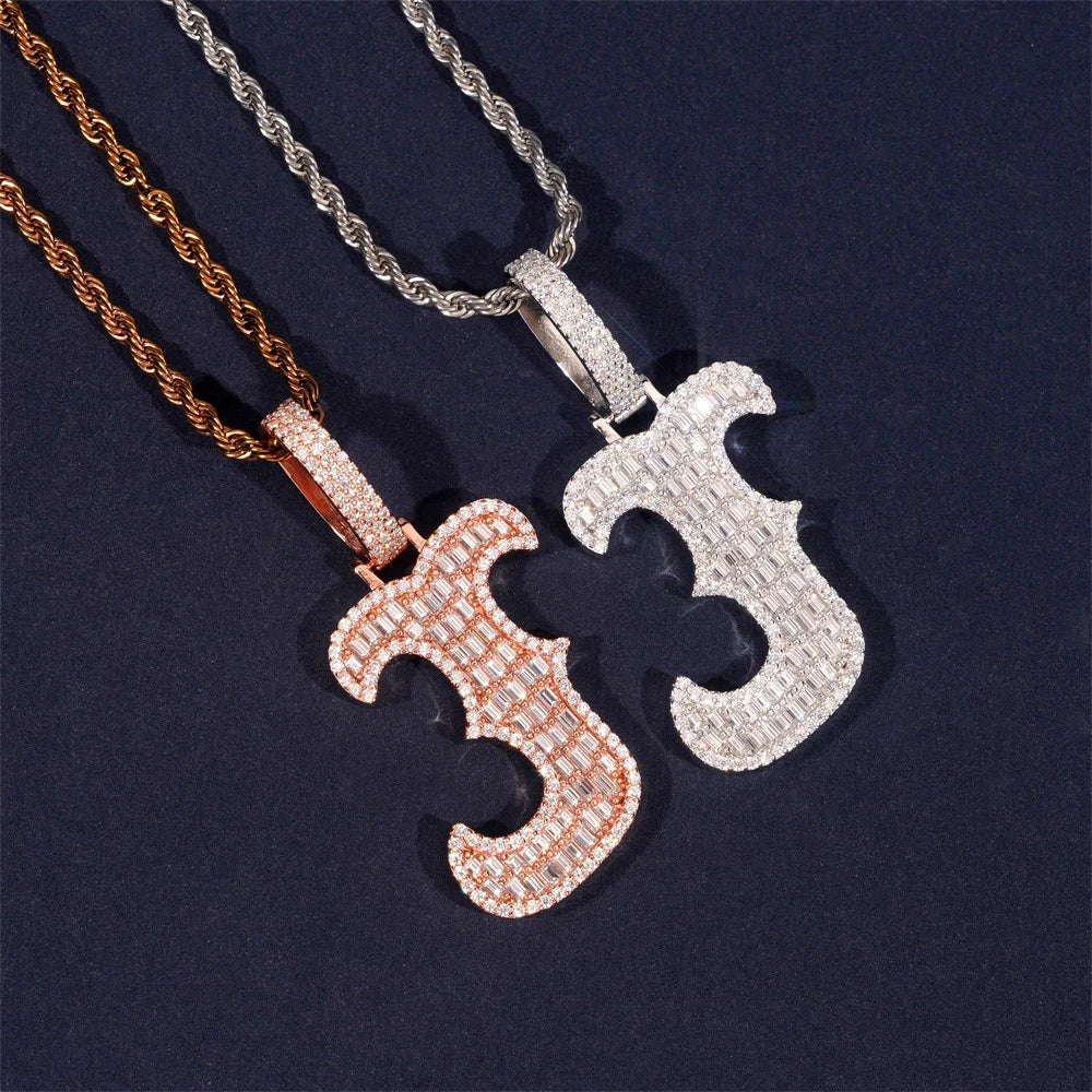 Moissanite Letter Pendant – Hip Hop Design with GRA Certificate | 925 Sterling Silver Fits 10mm Tennis Chain