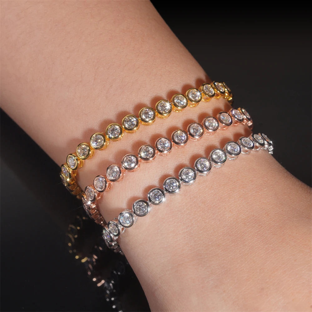 Moissanite Tennis Bracelet – 3mm Full Diamond with GRA | S925 Sterling Silver Party Fine Jewelry for Women