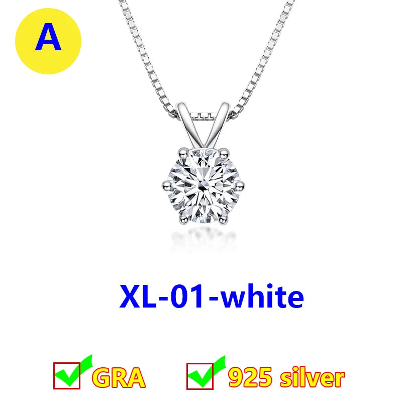 Moissanite Diamond Necklace – Classic Simple Premium Clavicle Chain | 925 Sterling Silver Jewelry for Women